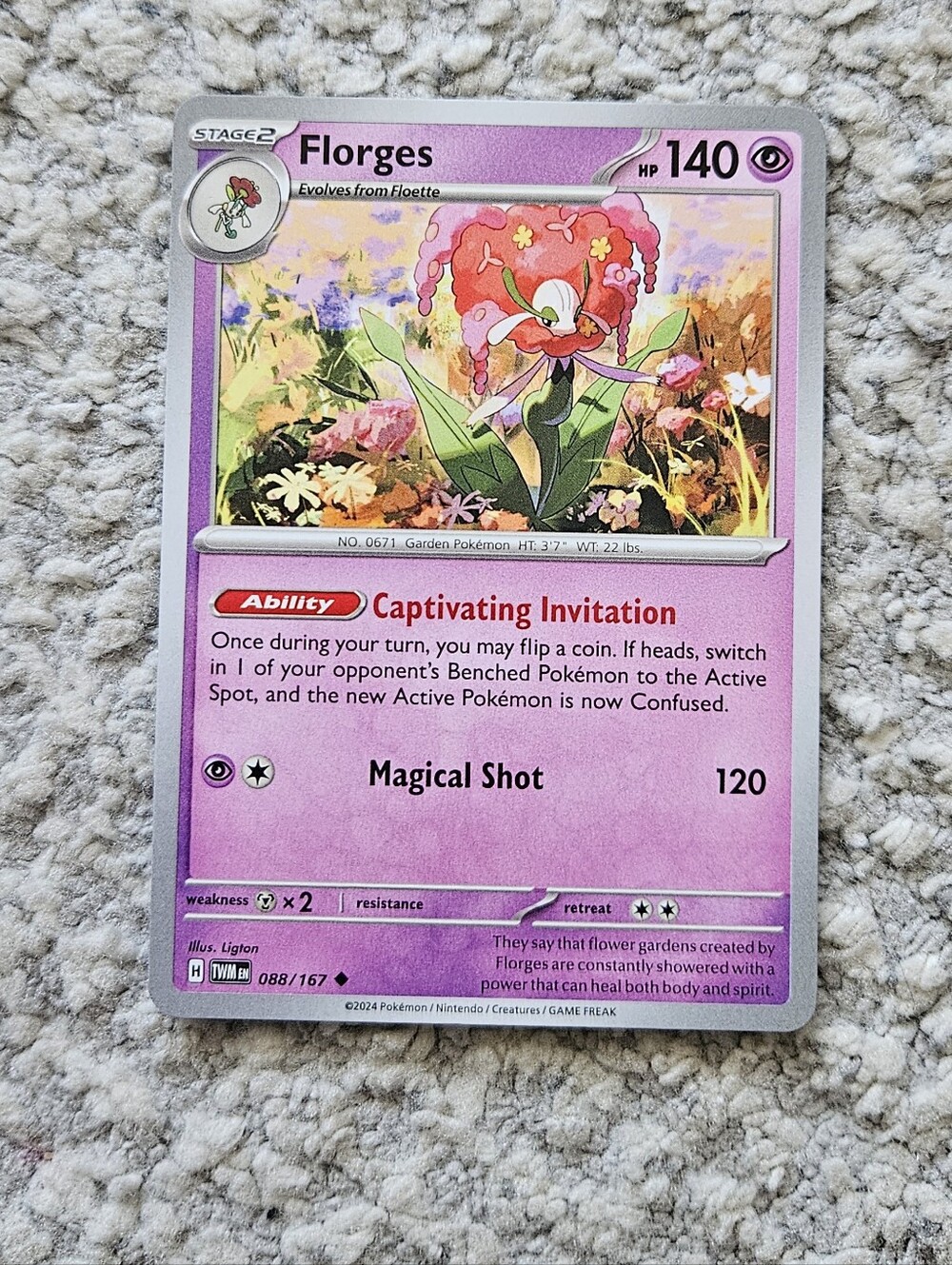 POKEMON TCG Card Florges Twilight Masquerade 088/167